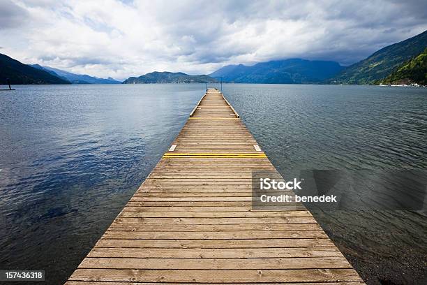 Long Jetty At Mountain Lake Stock Photo - Download Image Now - Pier, View Into Land, Beauty