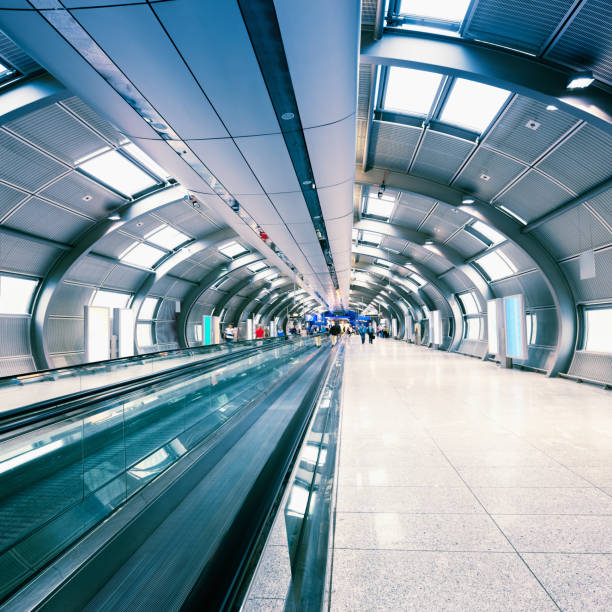 istock Futuristic Airport Walkway Tunnel 157436422