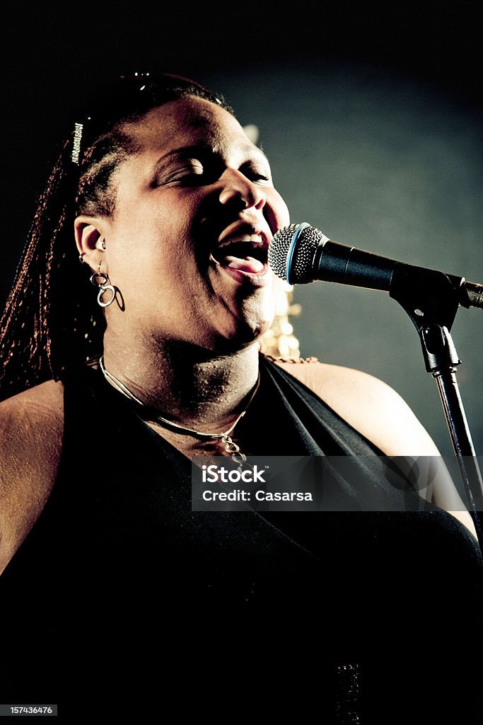Singer Jazz singer on the stage One Woman Only Stock Photo
