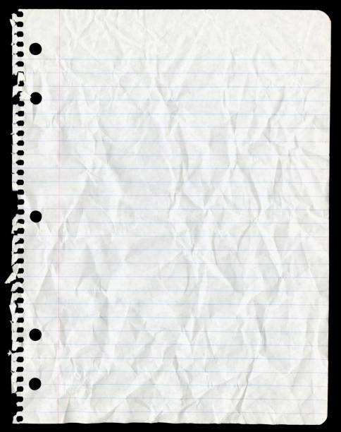 Sheet of Paper Torn From Spiral Notebook and Crumpled