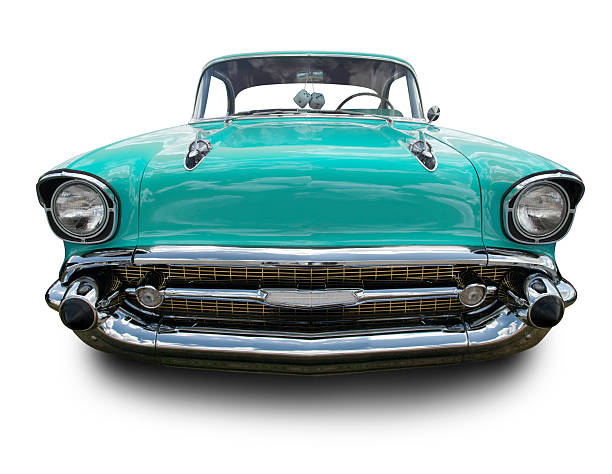 torquoise 1957 chevy - porsche classic sports car obsolete foto e immagini stock