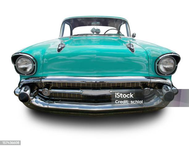 Torquoise 1957 Chevy - Fotografias de stock e mais imagens de Carro - Carro, Visão Frontal, Carro Antigo