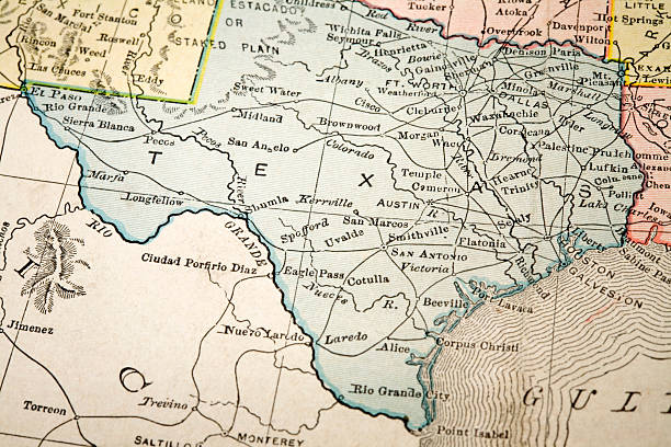 テキサス地図 - テキサス州 ストックフォトと画像