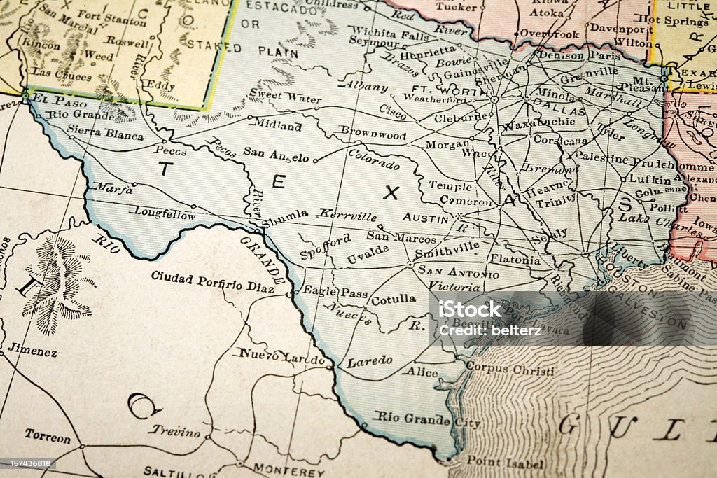 map of Texas  Texas Stock Photo