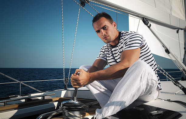 istock Attractive male on the yatch 157436896