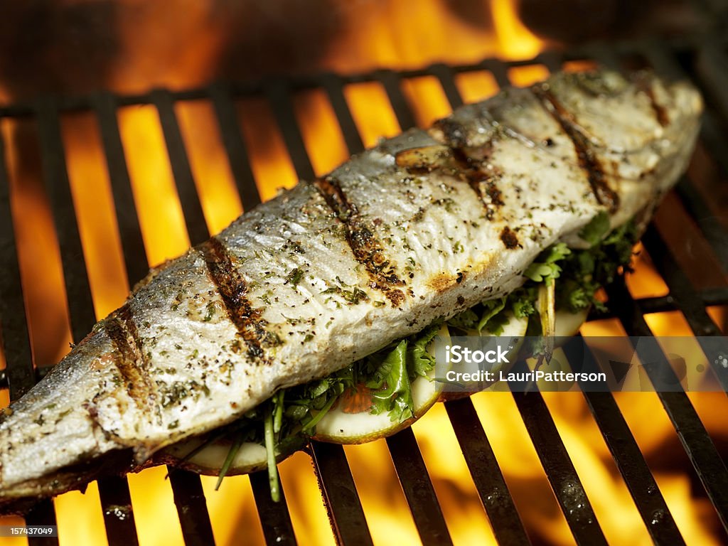 Yellow Fin Fisch auf dem Grill - Lizenzfrei Fisch Stock-Foto