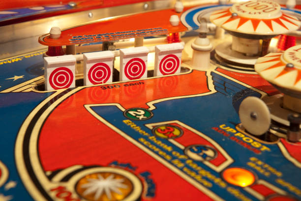 istock Vintage Pinball Drop Down Targets 157437100