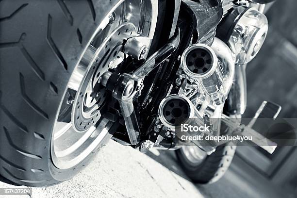 Motorbike Exhaust Stock Photo - Download Image Now - Motorcycle, Machine Part, Engine