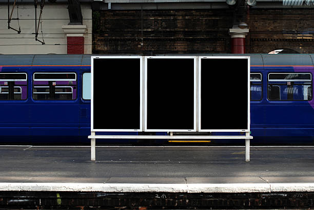 Blank billboard in train station  underground station stock pictures, royalty-free photos & images