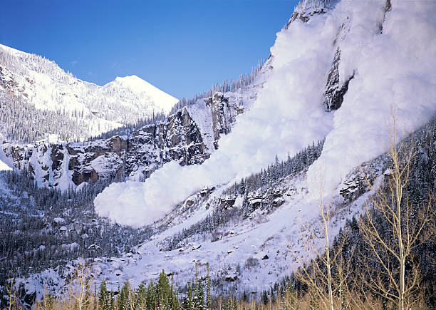 Avalanche Avalanche near Telluride Colorado avalanche stock pictures, royalty-free photos & images