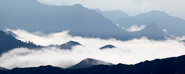Cloud Inversion, Picos de Europa Mountains stock photo