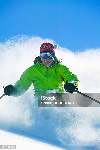 Skiing Powder Stock Photo - Download Image Now - 30-34 Years, Accuracy, Active Lifestyle