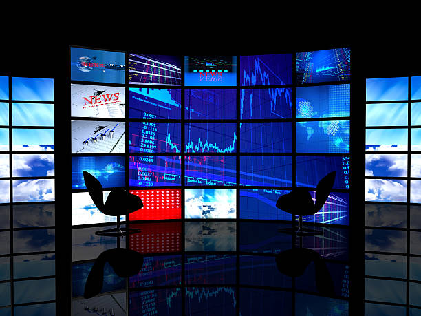 istock Room with a wall of tv screens 157438203