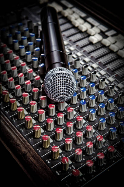 istock detail of a dj audio console 157438471