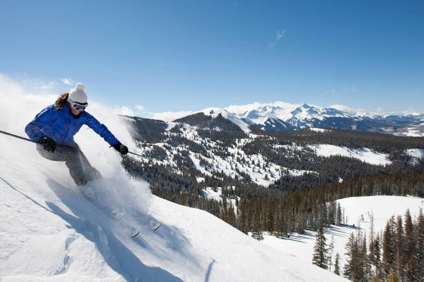 スキーアクション - colorado skiing usa color image ストックフォトと画像