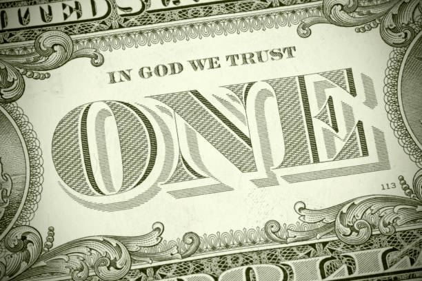 In god we trust close-up of the inscription on the 20 dollar bill