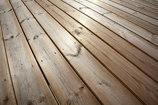 istock Brand New Outdoor Deck Patio Surface, Pine, Cedar, Planks, Floor 157438620