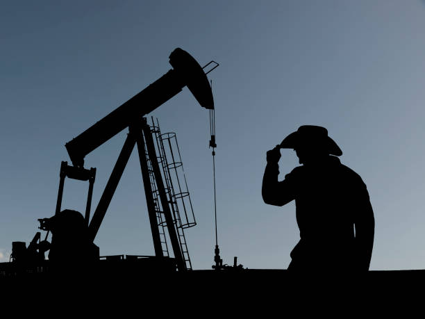 cowboy-agricultor-rancheiro e óleo de bomba - oil pump oil industry industry alberta - fotografias e filmes do acervo