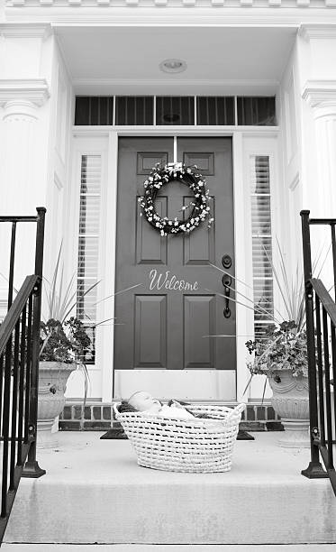 istock Baby girl left on a door step 157438815