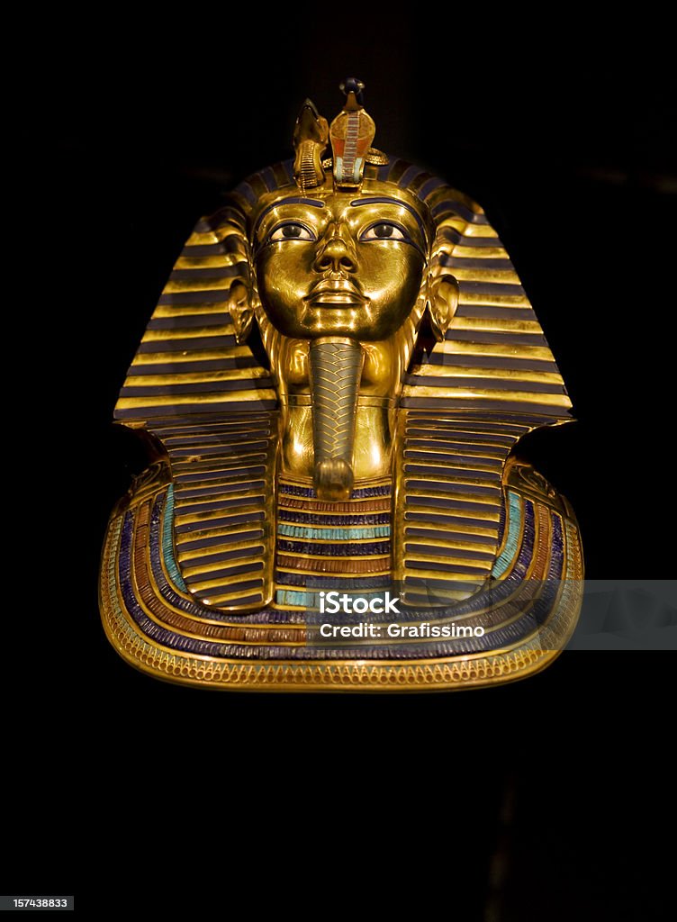 Golden masque mortuaire d'Egypte PHARAON TOUTANKHAMON - Photo de Masque mortuaire de Toutankhamon libre de droits