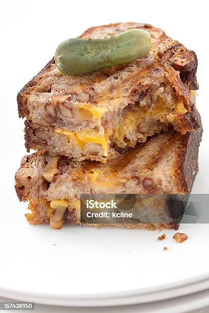 Grilled Cheese Stock Photo - Download Image Now - Cheese Sandwich, Missing Bite, Pickle