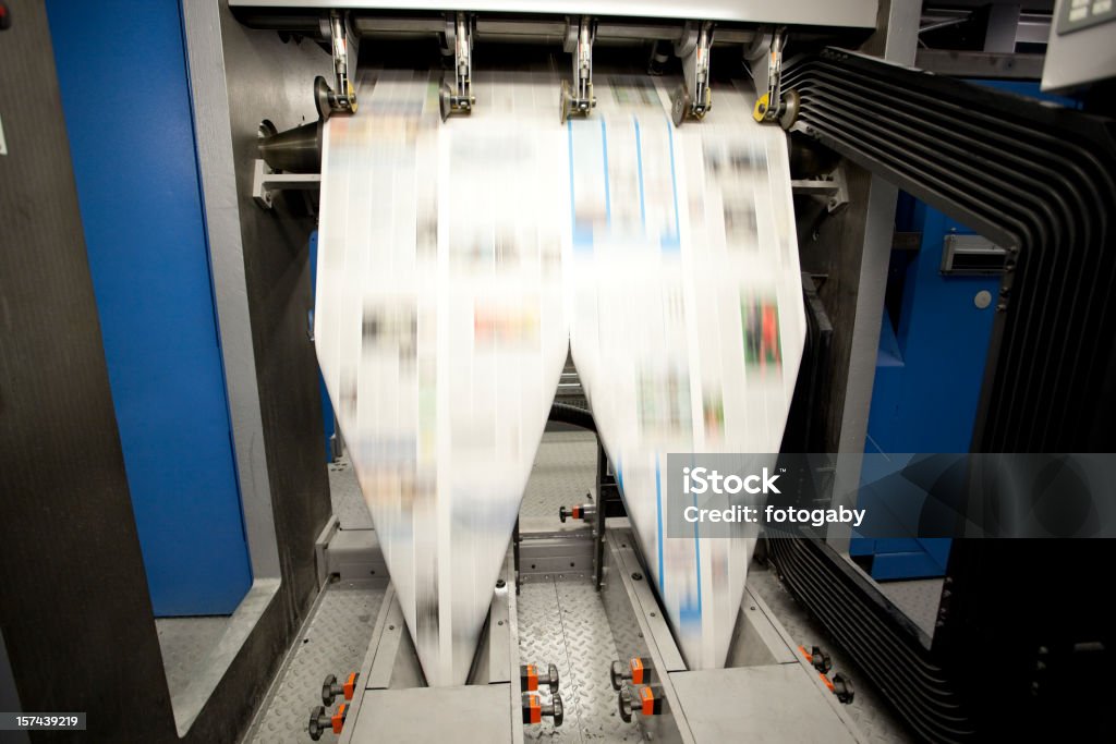 Zeitung Press--Folding - Lizenzfrei Arbeiten Stock-Foto