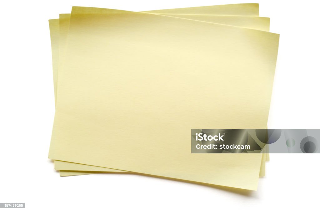 Amarela nota de Post-it em pilha - Foto de stock de Amarelo royalty-free