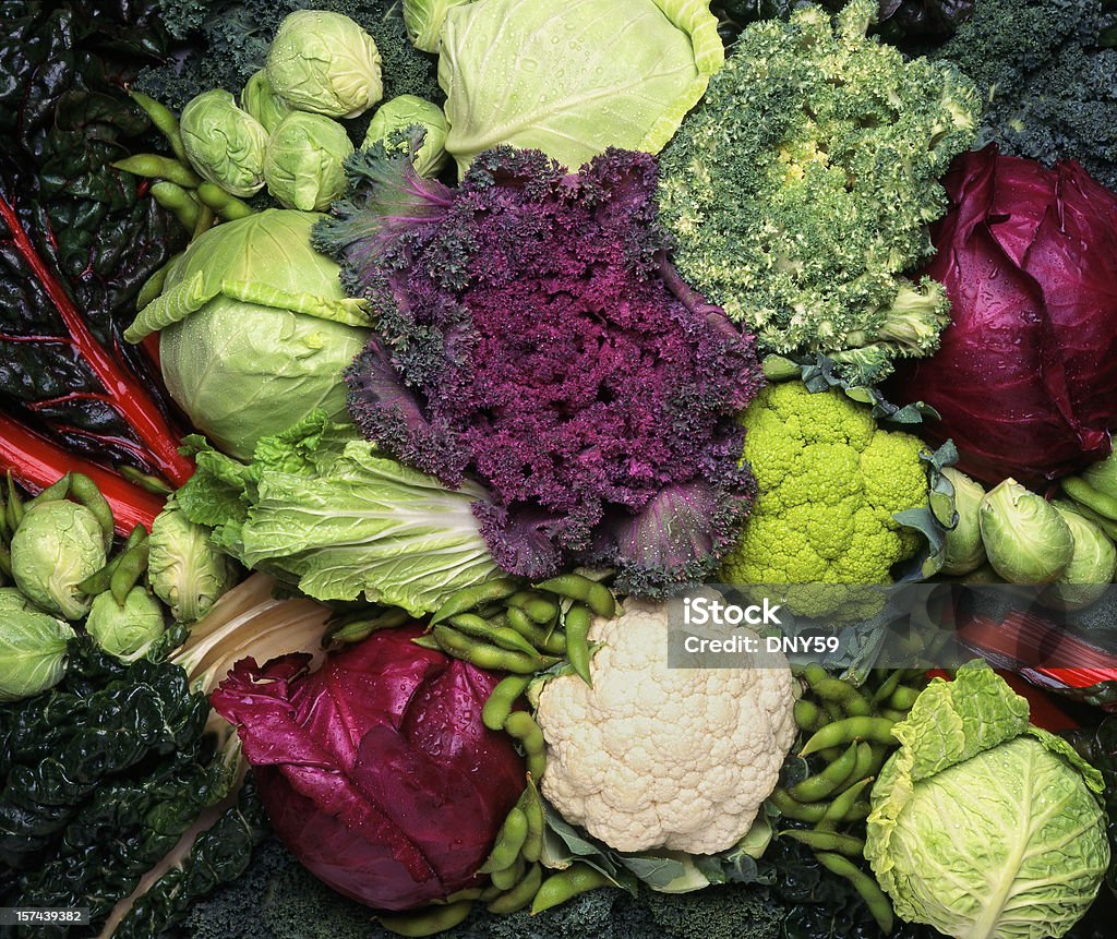 cruciferous 野菜のグループ - 野菜のロイヤリティフリーストックフォト