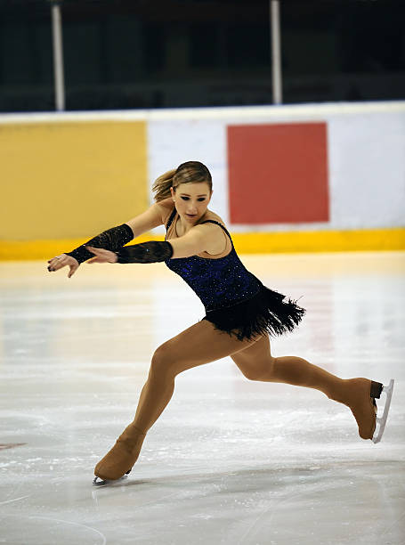 Ice skating Young female skating single skating stock pictures, royalty-free photos & images
