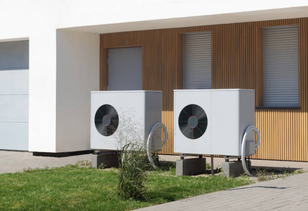 istock Dual Air Source Heat Pumps at Modern Residence 1574394039
