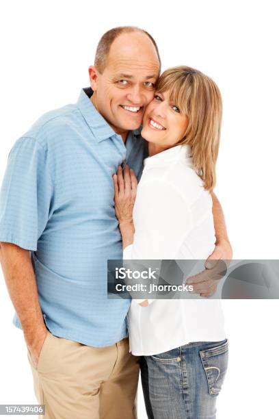 Foto de Atraente Casal e mais fotos de stock de Casal de Meia Idade - Casal de Meia Idade, Fundo Branco, 40-49 anos