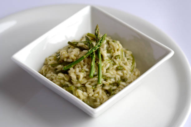 Risotto Primavera with Asparagus and Green Peas -Photographed on Hasselblad H1-22mb Camera