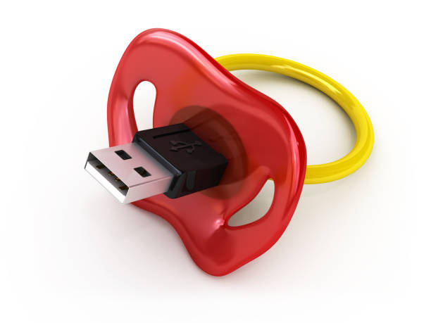 おしゃぶり usb メモリスティック - electrical equipment red black digitally generated image ストックフォトと画像