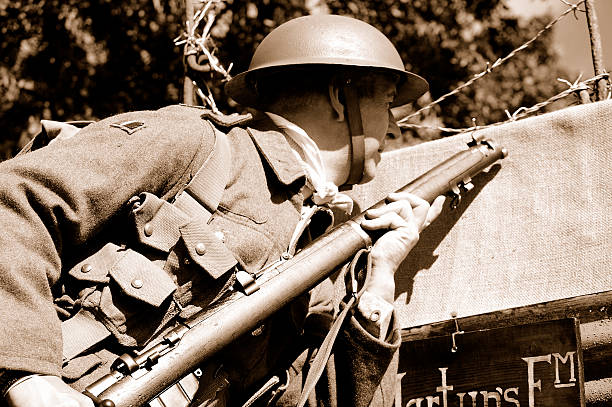 Trench Soldier.  trench stock pictures, royalty-free photos & images