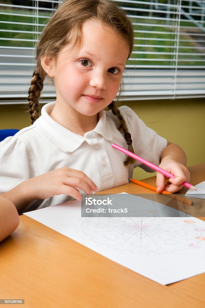 초등학교: 여학생 학습 - 로열티 프리  땋은 머리 스톡 사진