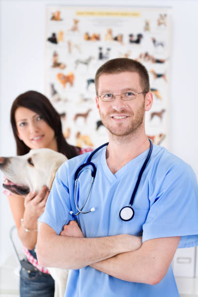 istock Vet With Dog And Owner 157439837