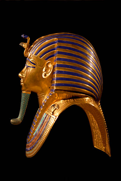 máscara de ouro do egito faraó tutankhamun - nefertaris temple of hathor - fotografias e filmes do acervo