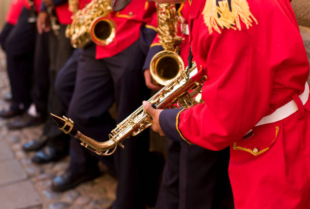 istock Red School Band members in Peru 157439993