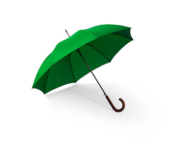 Green Umbrella w/Clipping Path stock photo
