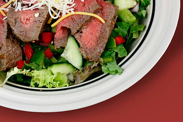 Recipe box meal, quinoa tabbouleh and shawarma steak
