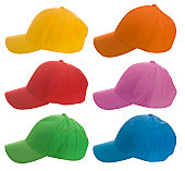 Colorful baseball caps