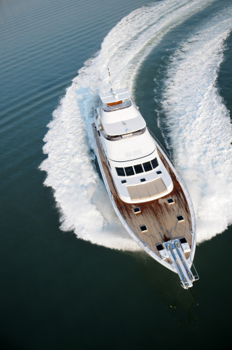 Amalfi Coast, Italy - July 27, 2023: The luxury yacht \