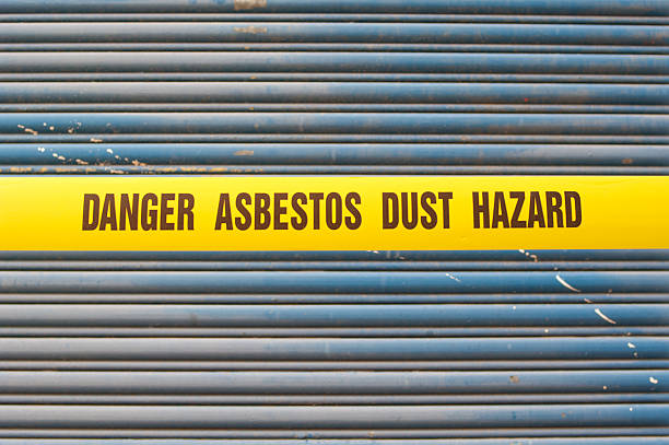 Asbestos Warning stock photo