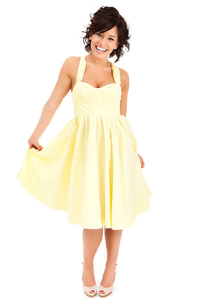 istock Attractive Young Woman in Bright Yellow Sun Dress 157441001
