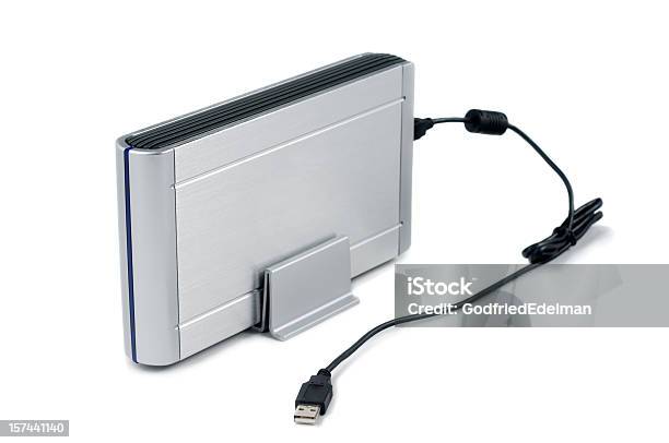 Foto de O Arquivo De Cópia De Reserva De Usb Disco Rígido e mais fotos de stock de Cabo USB - Cabo USB, Compartimento de armazenamento, Computador