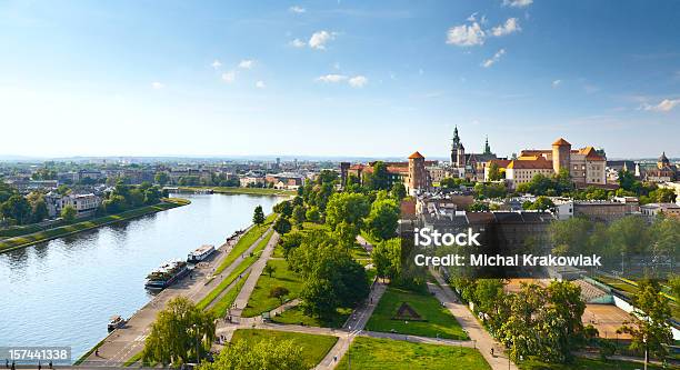 Panoramic View Of Krakow Poland From Wawel Castle Stock Photo - Download Image Now - Krakow, Poland, City