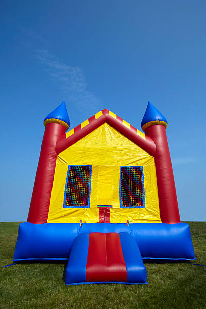 Childrens Bouncy Castle Inflatable Playground stock photo