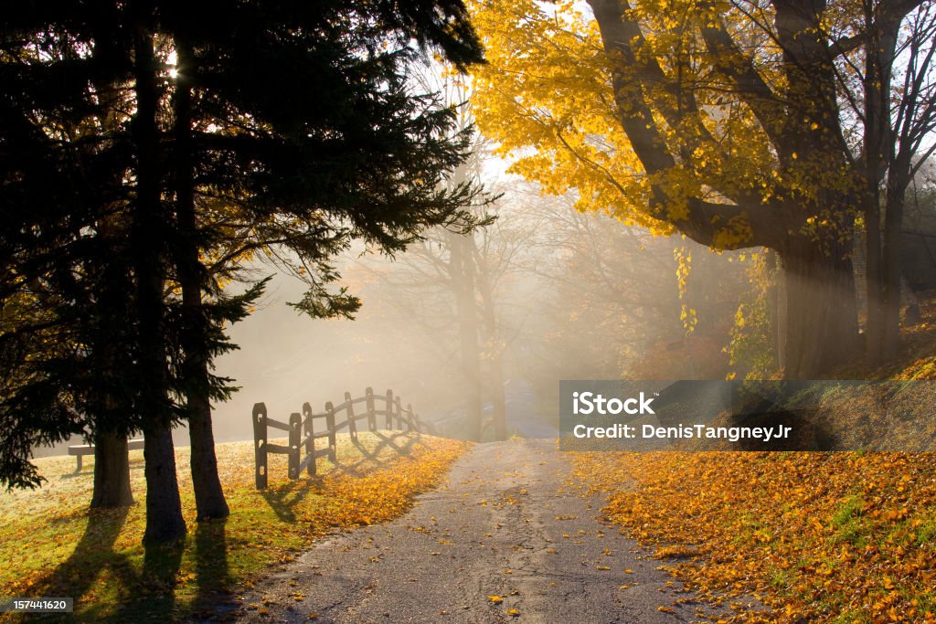 Country Road no outono - Foto de stock de Massachusetts royalty-free