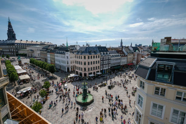 istock Copenhagen city Stroget street aerial view Denmark 1574416314