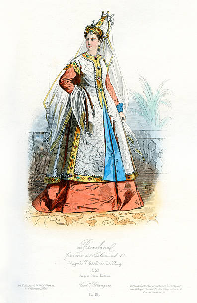 roxelana wife of suleiman 두 - circular skirt 이미지 stock illustrations